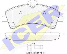 141849, Колодки тормозные VW Crafter 06- задние ICER
