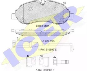 Фото 1/3 142217, Колодки дисковые передние FORD TRANSIT VIII ALL 14