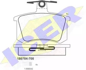 180784700, Колодки дисковые задние AUDI 80/90/100/A4/A6/A8  98