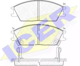 180887, Колодки дисковые передние HONDA ACCORD 1.6/1.8 83-85, HYUNDAI PONY 90-95