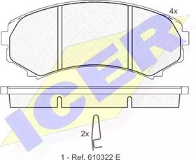 181374, Колодки тормозные MMC Pajero III, Grandis 04- передние ICER