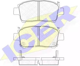 181386, Колодки тормозные Toyota Yaris, Verso 99- =GDB3242 ICER