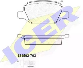 181502703, Колодки дисковые задние ALFA 147 1.6I-3.2/1.9JTD 00