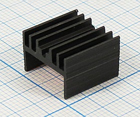 Фото 1/4 Охладитель (радиатор охлаждения) 15x 15x 10, тип H02, аллюминий, BLA002-15, черный