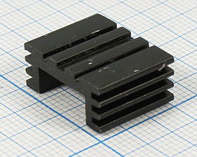 Охладитель (радиатор охлаждения), размер 15x 19x 8 мм, K01, алюминий, черный, BLA010-15