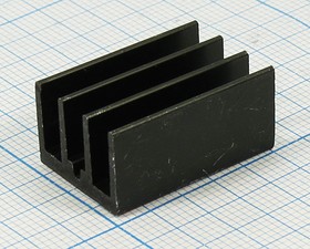 Охладитель (радиатор охлаждения) 25x 16x 12, тип F22, аллюминий, BLA007-25, черный