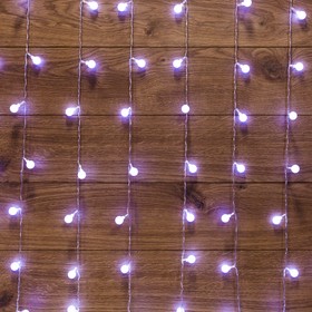 Фото 1/4 235-045, Гирлянда Светодиодный Дождь 1,5х1,5 м, с насадками шарики, свечение с динамикой, прозрачный провод,