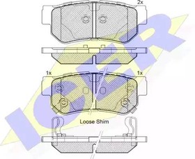 181645, Колодки тормозные Kia Sportage 04- задние ICER