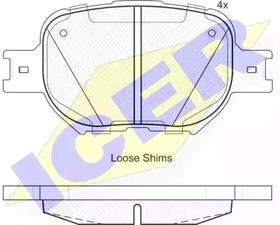 181704, Колодки тормозные Toyota Corolla EE111 передние =GDB3316 ICER