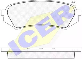 181734, Колодки тормозные Toyota Land Cruiser J100 задние =GDB3198 ICER