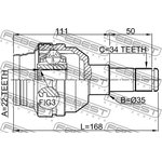 1011-C100R, ШРУС внутренний