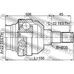 1011-T255LH, 1011-T255LH_ШРУС внутренний левый к-кт! 22x35x22\ Chevrolet Lacetti ...