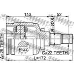 1111-j200, ШРУС ВНУТРЕННИЙ 29x38x22 (CHEVROLET LACETTI/OPTRA (J200) 2003-2008) FEBEST