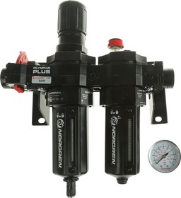 Фото 1/3 BL64-601, G 3/4 FRL, Automatic Drain, 40μm Filtration Size - With Pressure Gauge