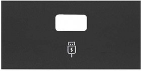 Simon 100 Черный матовый Накладка зарядного устройства USB SmartCharge