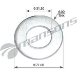300.101, Шайба BPW пальца полурессоры (31х62х5мм) BPW MANSONS