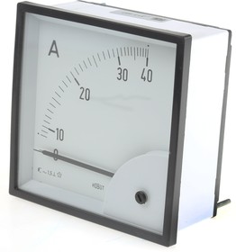 Фото 1/2 D96MIS40A/1-001, D96SD Analogue Panel Ammeter 0/40A Direct Connected AC, 92mm x 92mm Moving Iron