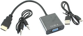 Фото 1/2 Переходник с кабелем HDMI на VGA плюс аудио и питание