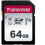 Карта памяти SDXC UHS-I U1 Transcend 300S 64 ГБ, 100 МБ/с, Class 10 ...