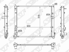 CA00021, Радиатор Cadillac CTS 07-15 / SRX 04-09 / STS 05-11