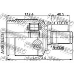 1211CM10LH, 1211-CM10LH_ШРУС внутренний левый к-кт! 36x54x30\ Hyundai Santa Fe 06-12