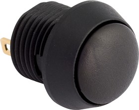 Фото 1/2 Pushbutton, 1 pole, black, unlit , 0.4 A/32 V, mounting Ø 12 mm, IP67, FL12NN