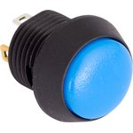 Pushbutton, 1 pole, black, illuminated (blue), 0.4 A/32 V, mounting Ø 12 mm, IP67, FL12LB5
