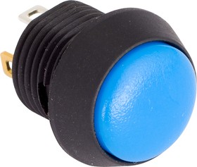 Фото 1/2 Pushbutton, 1 pole, black, illuminated (blue), 0.4 A/32 V, mounting Ø 12 mm, IP67, FL12LB5