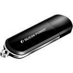 Флешка USB Silicon Power LuxMini 322 16ГБ, USB2.0, черный [sp016gbuf2322v1k]