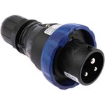 219.1633, IP66 Blue Cable Mount 2P + E Power Connector Plug ATEX, IECEx, Rated At 16A, 200 250 V