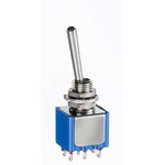 5647AB-2, Toggle Switch, Panel Mount, (On)-Off-(On), DPDT, Solder Lug Terminal ...