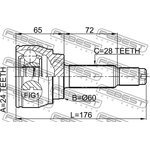 1410-REXIIAWD, 1410-REXIIAWD_ШРУС наружный к-кт!\ SsangYong Rexton 01-13