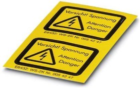 Фото 1/3 Warning sign, symbol: lightning, (L x W) 32 x 32 mm, polyethylene, 1004513