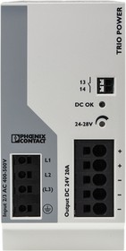 Фото 1/6 2903155, TRIO-PS-2G/3AC/24DC/20 Switched Mode DIN Rail Power Supply, 400V ac ac Input, 24V dc dc Output, 20A