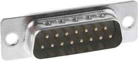 Фото 1/2 A-DS 15 PP/Z, A-DS 15 Way Through Hole D-sub Connector Plug, 2.77mm Pitch