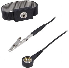 STW1160, Наручный браслет, ESD, Характеристики: металл, черный, 10мм