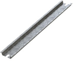 4DR3526, Galvanised Steel Unperforated DIN Rail, Top Hat Compatible, 244mm x 35mm x 8mm