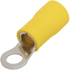 Фото 1/2 RVS5.5-4 yellow, Наконечник кольцевой изолированный RVS5.5-4, 48 А, 12-10 AWG, желтый, латунь луженая
