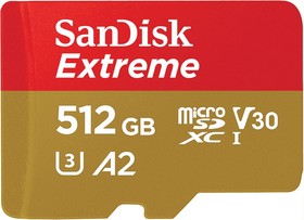 Фото 1/2 Флеш карта microSD 512GB Sandisk SDSQXA1-512G-GN6MA Extreme + adapter