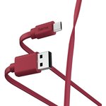Кабель Hama 00187227 USB (m)-micro USB (m) 1м красный плоский