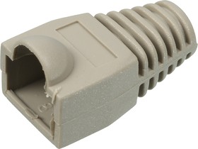 Фото 1/3 Защитные колпачки для кабеля 6,0мм cat.5, на соединение коннектора с кабелем, серый, 100 шт. в пчк