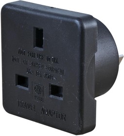 Фото 1/2 1518B BLK, Mains Adapter, UK, Australian Plug, 10 A, Black, Plastic Body, 250 V