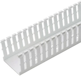 F2X4WH6, Wiring Duct ONLY, Slot, Narrow Finger - White - 2"W x 4"H - 6' Length - LF PVC