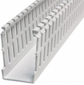 F1X2WH6, Wiring Duct ONLY, Slot, Narrow Finger - White - 1"W x 2"H - 6' Length - LF PVC