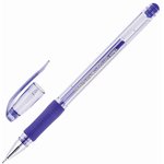 Ручка гелевая с грипом CROWN "Hi-Jell Needle Grip", СИНЯЯ, узел 0,7 мм ...