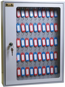 Фото 1/2 Шкаф для ключей Klesto SKB-65 на 65 ключей, металл/стекло, серый