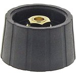 29mm Black Potentiometer Knob for 6.35mm Shaft Splined, S290250-BLK