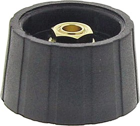 Фото 1/2 29mm Black Potentiometer Knob for 6.35mm Shaft Splined, S290250-BLK