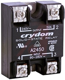 Фото 1/2 A2450PG, 1 Series Solid State Relay, 50 A rms Load, Panel Mount, 280 V rms Load, 280 V rms Control