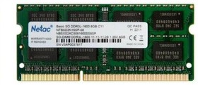 Фото 1/7 Модуль памяти Netac SO-DIMM DDR3L DIMM 8Gb 1600Mhz, (NTBSD3N16SP-08) CL11